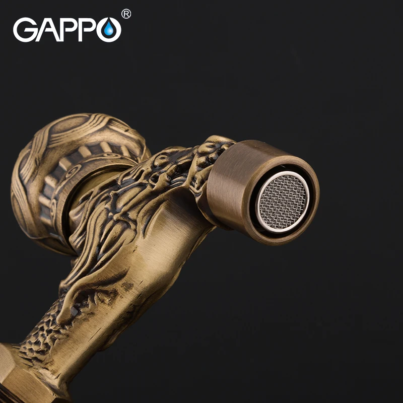 GAPPO смесители для раковины античная латунь настенный стиральная машина кран для раковины кран для сада кран для ванной кран один холодный Быстрый кран