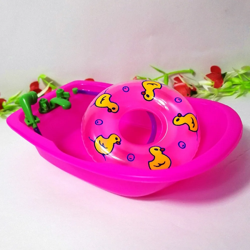 

3pcs bath tub + swim ring for barbie kelly doll furniture accessories bath play house toys