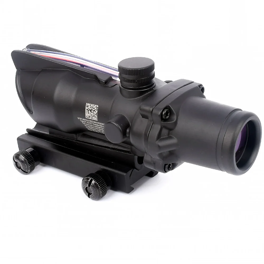 Охотничий Прицел ACOG 4X32 оптика из настоящего Волокна Красная точка с подсветкой шеврон стекло травление сетка тактический оптический прицел