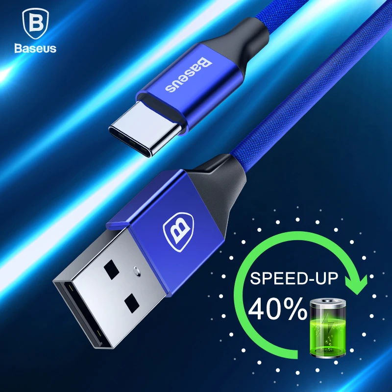 Usb-кабель Baseus Type-C для samsung Galaxy Note 8 S8 S9 plus мобильный телефон быстрой зарядки 3 А