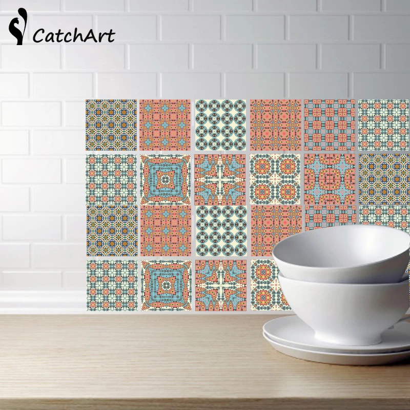 Ретро Мозаика плитка в марокканском стиле водостойкая самоклеящаяся настенная