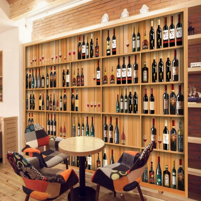 Дропшиппинг Colomac пользовательские 3d обои красное вино кабинет Европейский