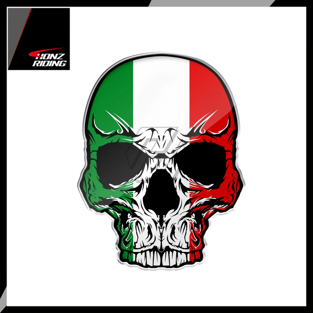Наклейки для Aprilia Ducati Yamaha Vespa 3D наклейки на Мотоцикл Череп с итальянским