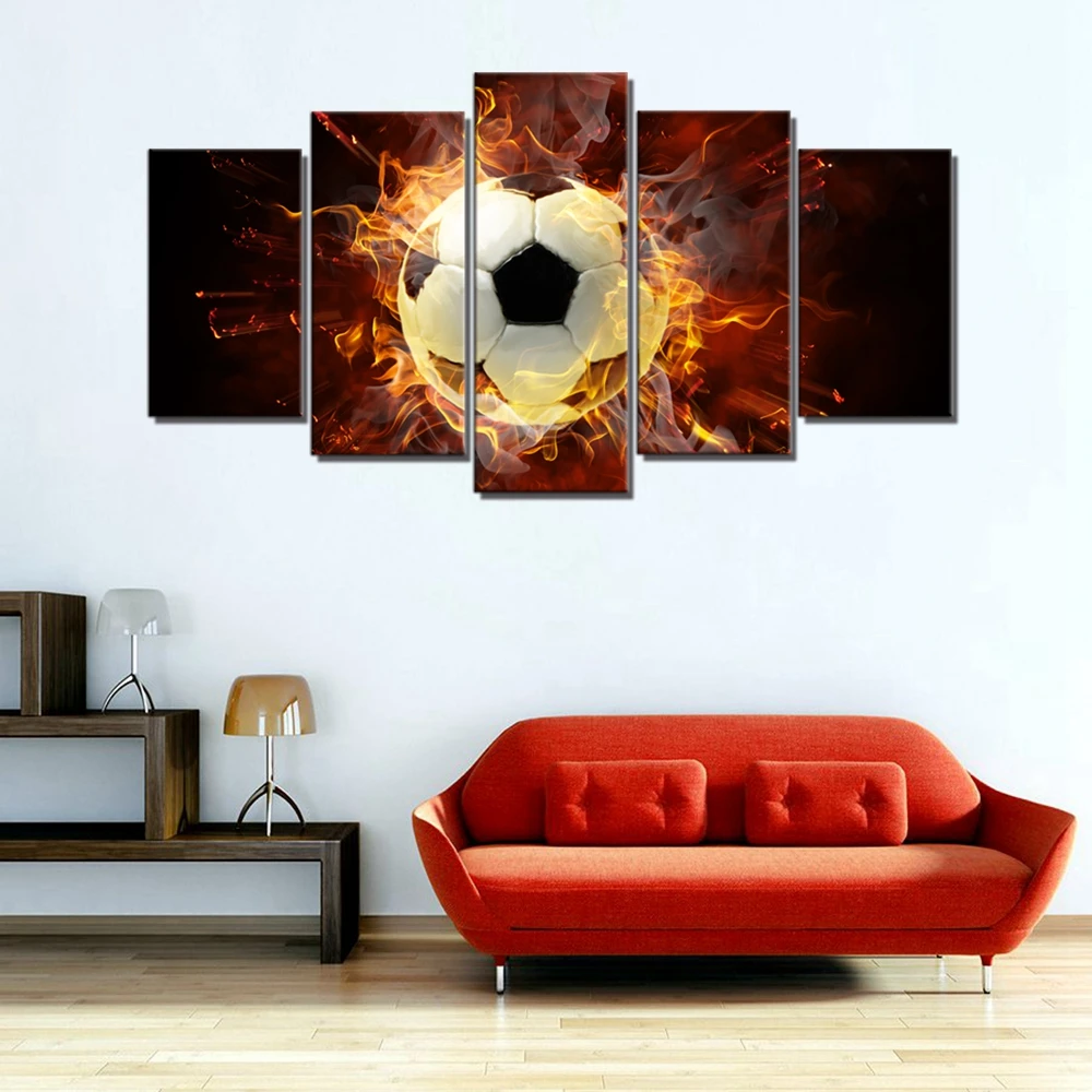 Fire Soccer Футбол Настенная картина Абстрактная Картина на холсте художественные
