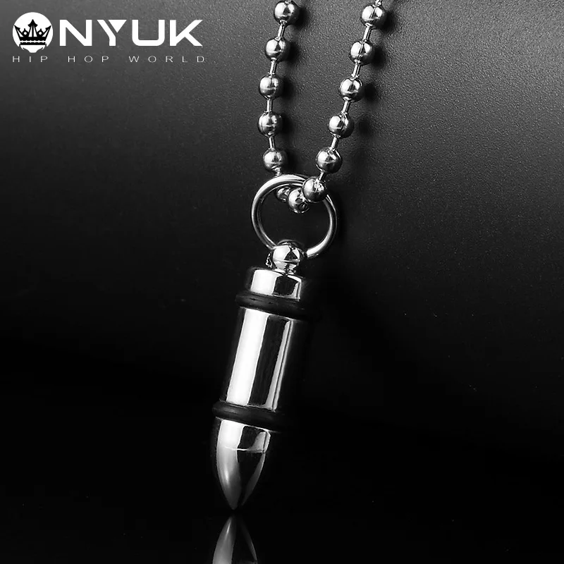 2019 ожерелье с пулей Мужские Ювелирные ожерелья подвеска Хип хоп из нержавеющей