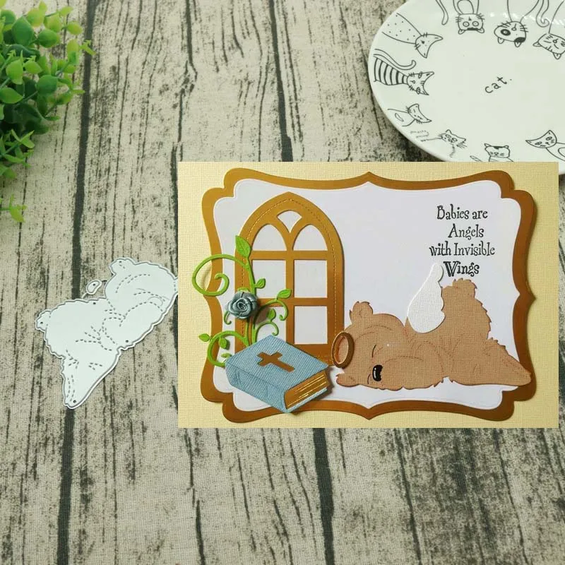 Металлические Вырубные штампы в виде медведя трафареты для сделай сам альбом