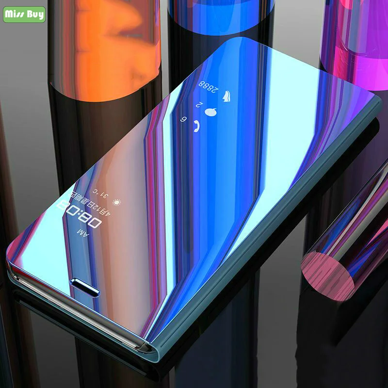 Зеркальный кожаный флип-чехол для Samsung Galaxy S10 Lite 9 S8 Plus S7 Edge Note A8 A6 S A7 A5 J8 J2 Pro 2018 J7 J5 2017