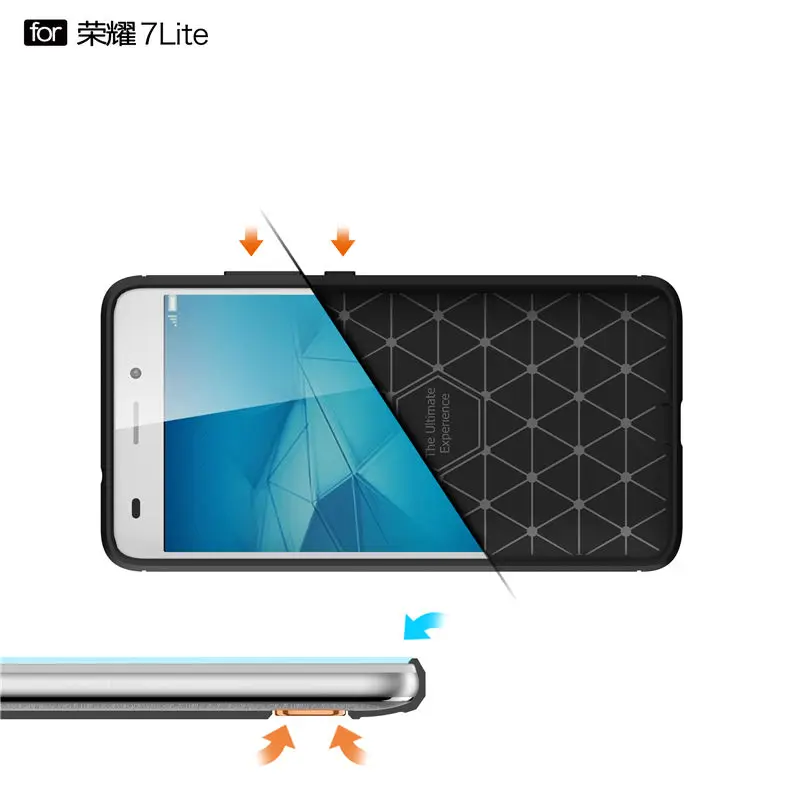 Для Huawei Honor 7 Lite чехол Роскошный углеродный волоконный матовый силиконовый