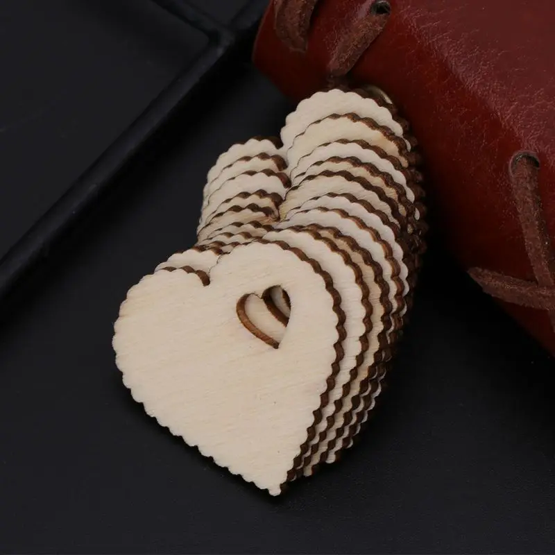 10 шт. в форме сердца лазерная резка деревянная доска скрапбукинг рукоделие Декор