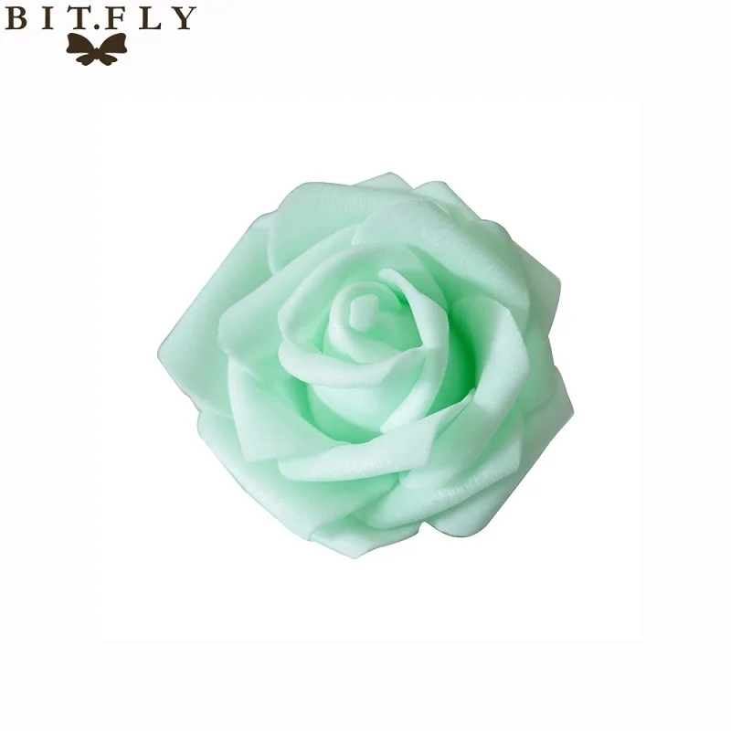Light Green 10 шт./лот 6,5 см искусственные розы головки многоцветный для свадебные букет, домашнее украшение DIY венки ремесло подарок расходные материалы - Цвет: Light Green