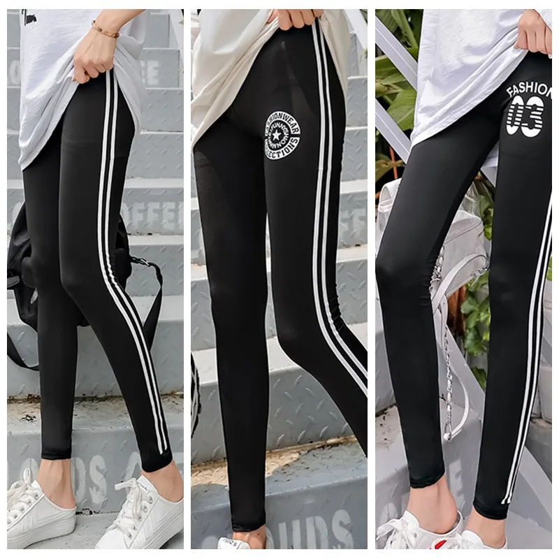 2019 модные корейские тонкие женские штаны леггинсы с принтом звезды Вадим