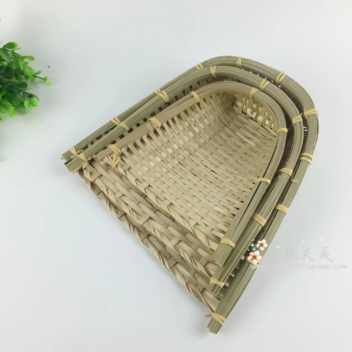 Ручная работа бамбуковая совка Фруктовая тарелка для закуски лоток корзины