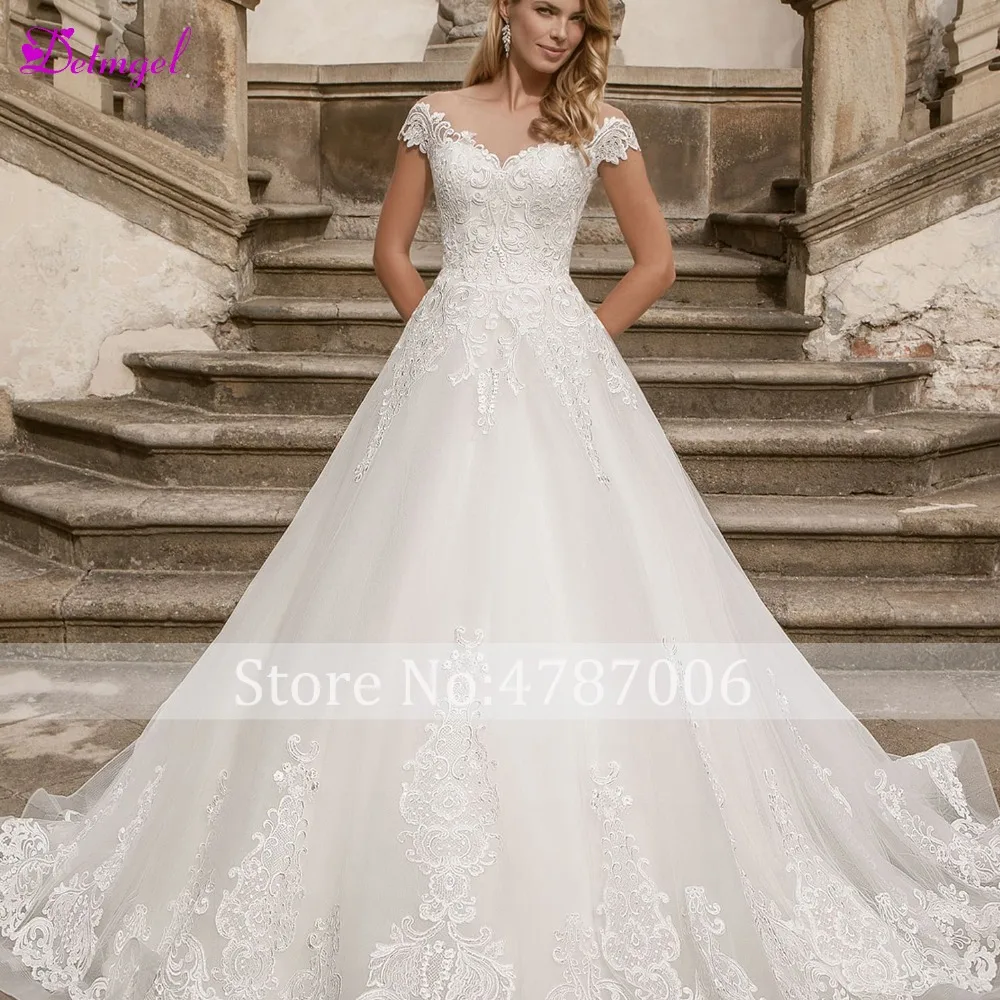 Detmgel Новое поступление романтическое свадебное платье трапециевидной формы с
