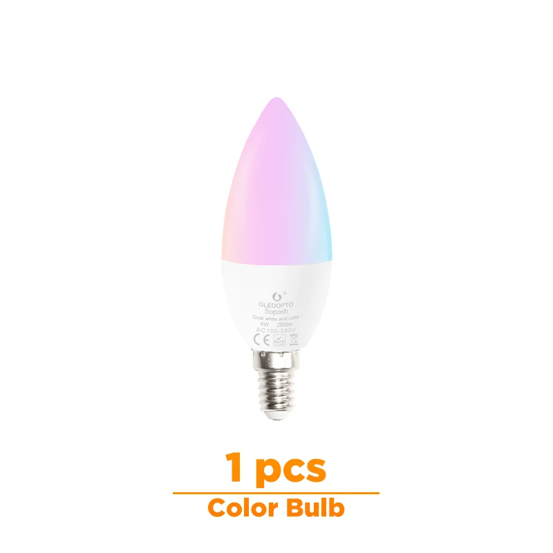 1 pcs color bulb G светодиодный OPTO zigbee zll светодиодный 4 Вт светильник в форме свечи rgb/rgbw/rgbww/cw smart APP управление AC100-240V zigbee шлюзы rgb+ cct zigbee 3,0 - Испускаемый цвет: 1 pcs color bulb