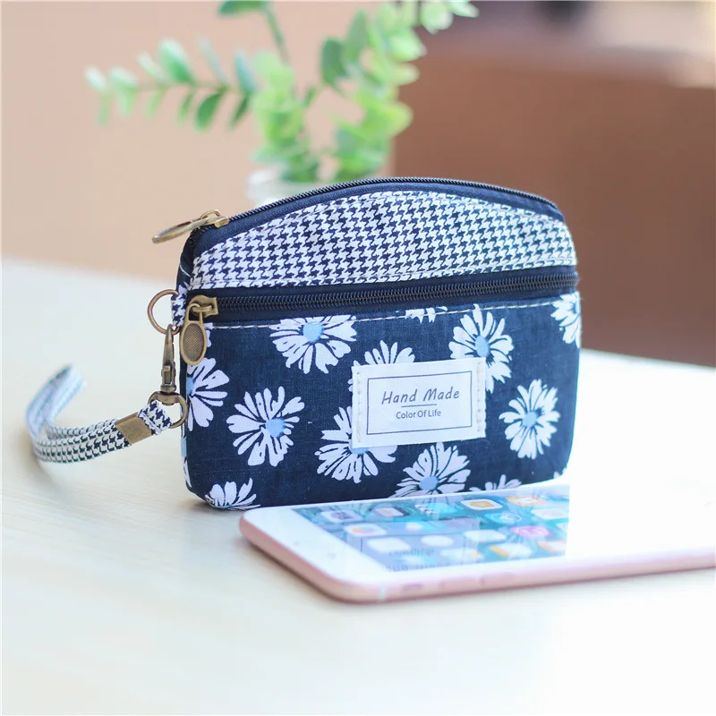 Хлопковые женские кошельки с цветочным рисунком детский органайзер сумки для