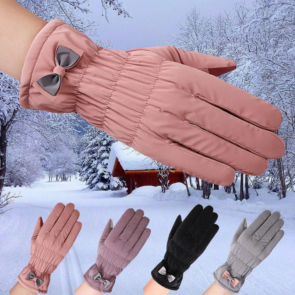 Womens Waterproof Windproof Gloves Winter Outdoor Sport Ski Moto warm female Full gloves Guantes mujer Luvas de inverno | Аксессуары для