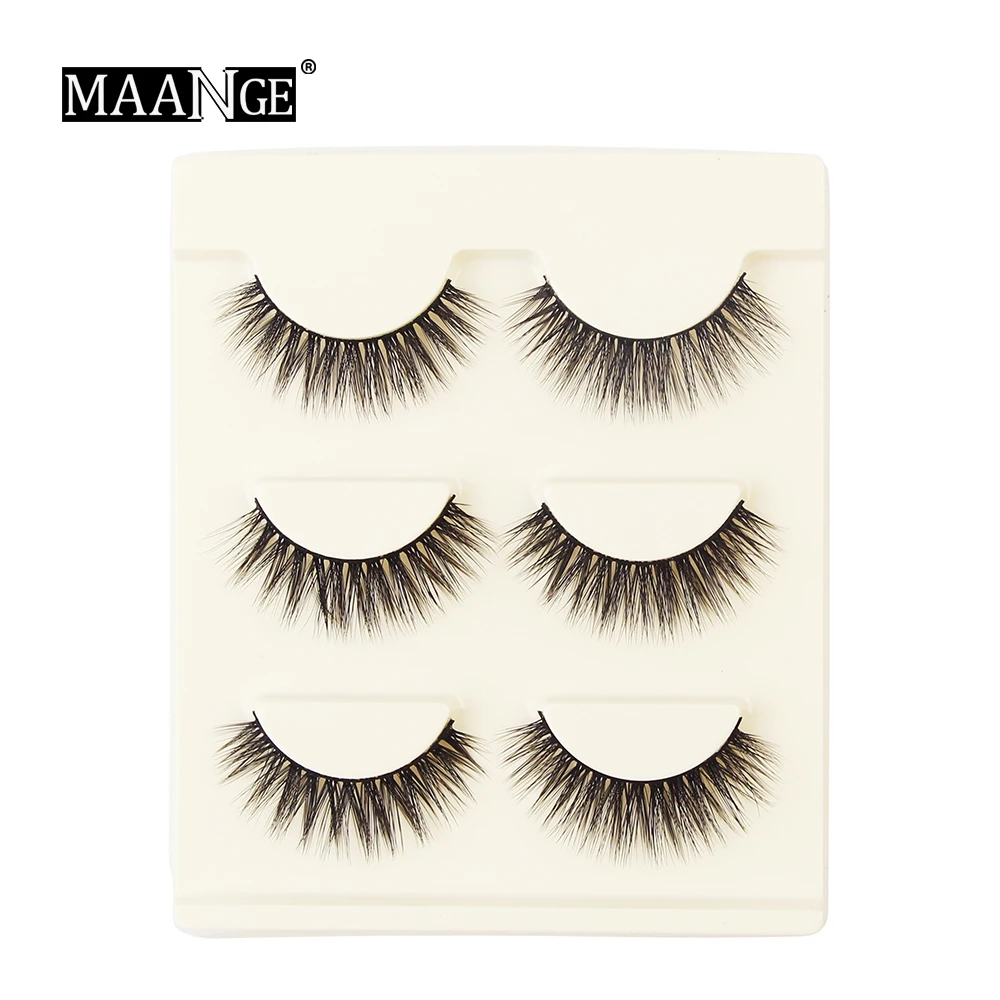 MAANGE 3 пар/кор. Pro beauty драматические ресницы 3D Мягкие норковые волосы бесплатно, роскошные натуральные накладные ресницы ручной работы, инструменты для макияжа
