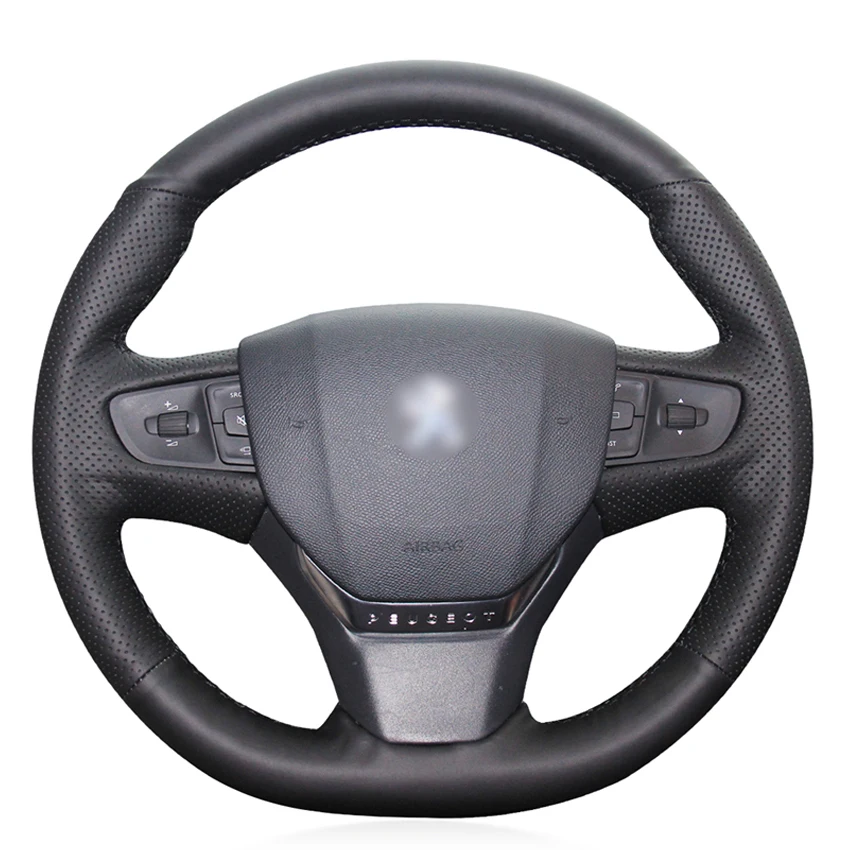 Черный PU искусственная кожа чехол на руль для Citroen C3 C3-XR- C4- peugeot 408- Traveller