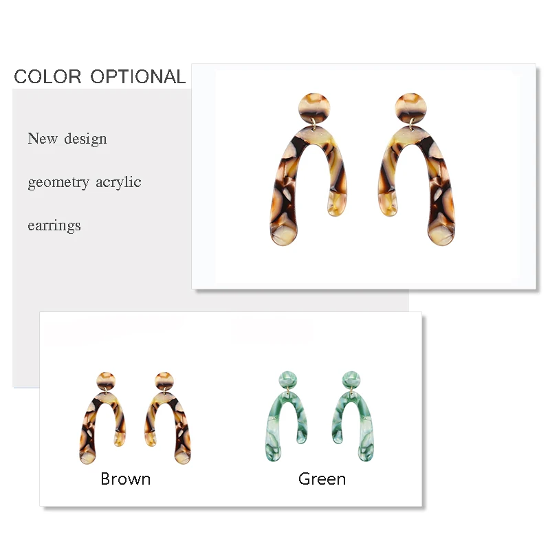 Женские акриловые серьги с геометрическим рисунком STRATHSPEY винтажные