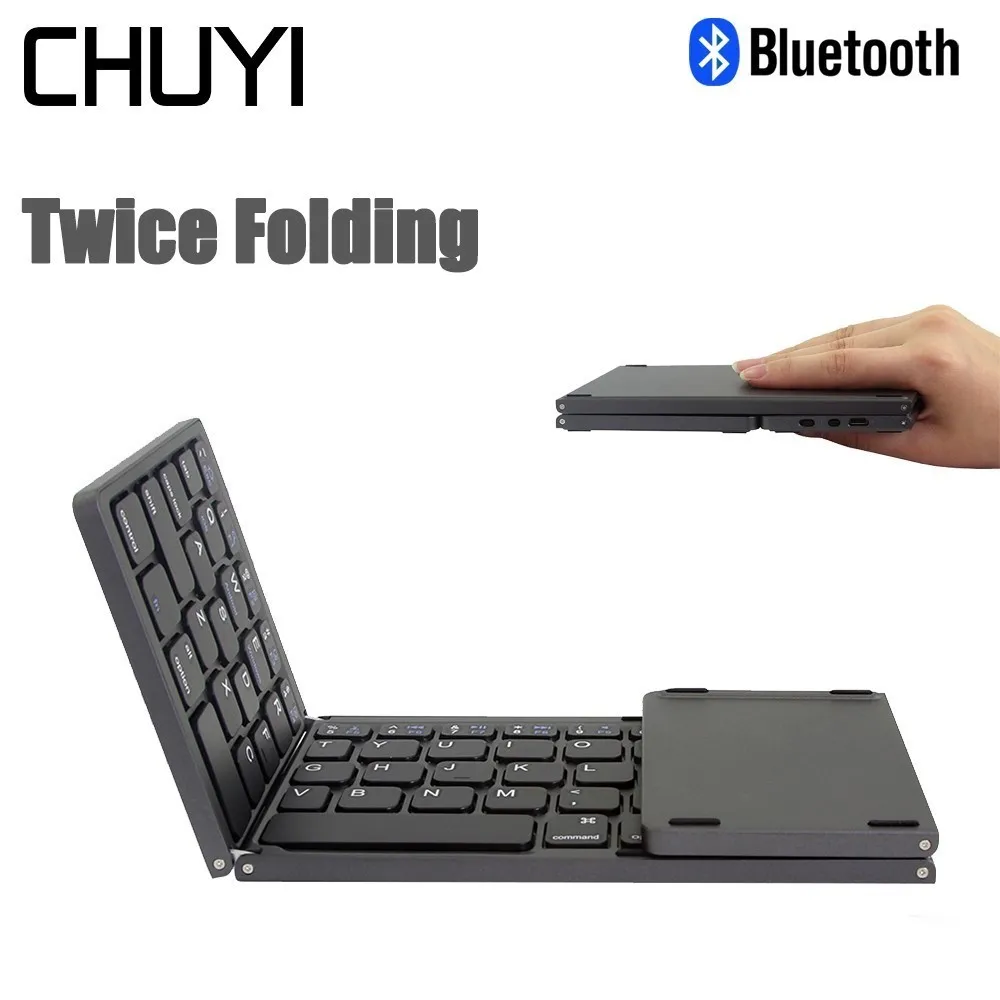Беспроводная Bluetooth клавиатура CHUYI 3 0. Складная мини BT 0 с сенсорной панелью для Ios