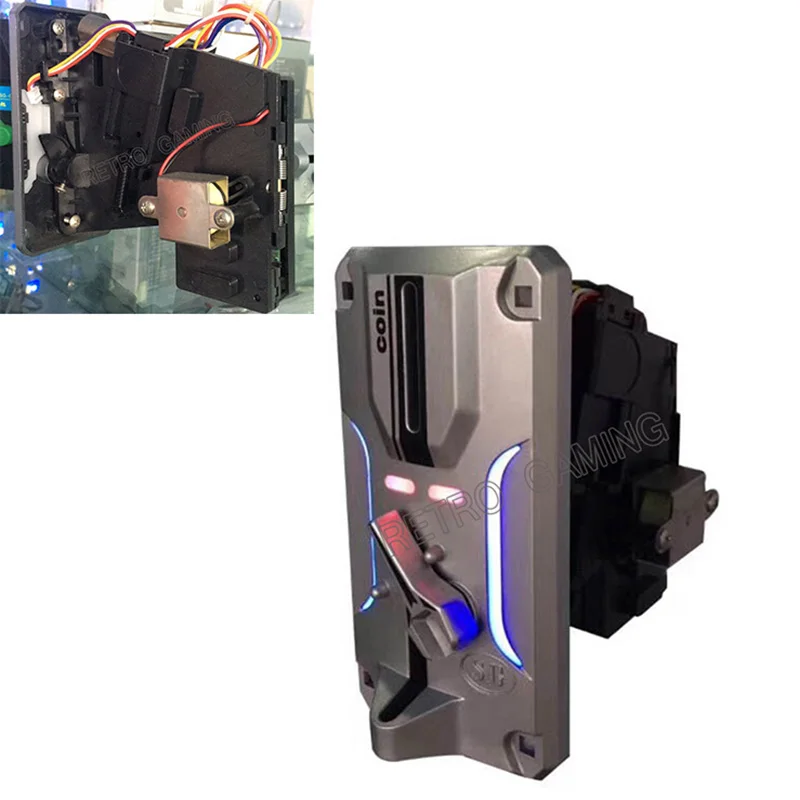 Светодиодный акцептор монет с красочным светильник Пластиковая передняя