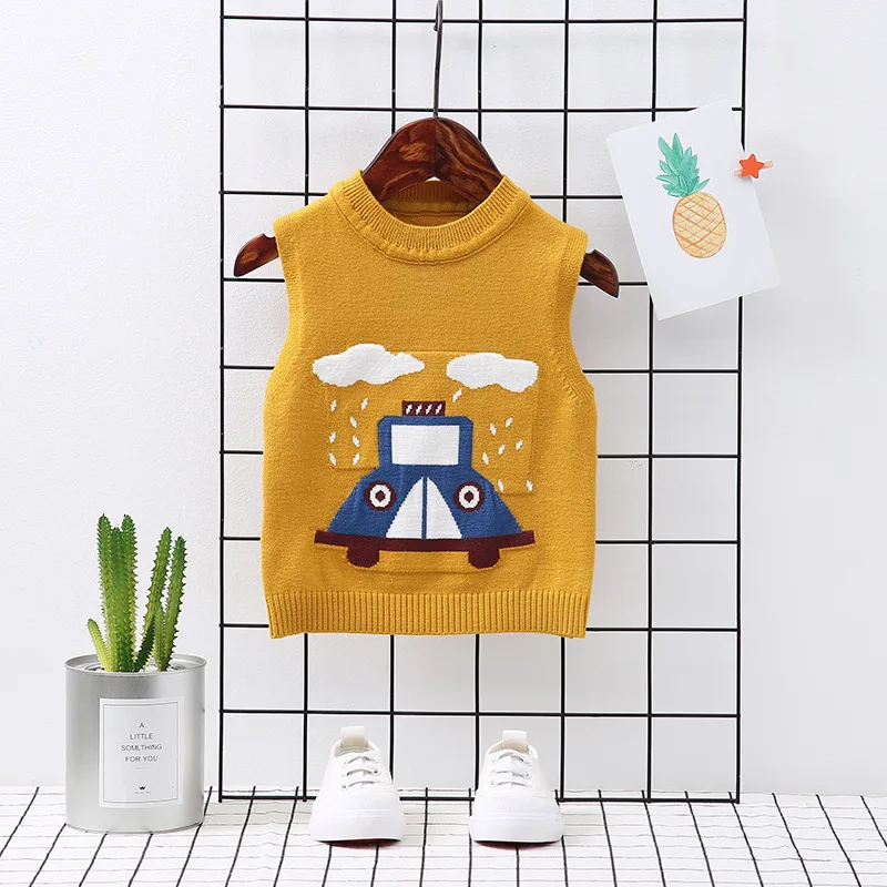 Весна Осень 2018 жилет для новорожденных детская трикотажная безрукавка одежда