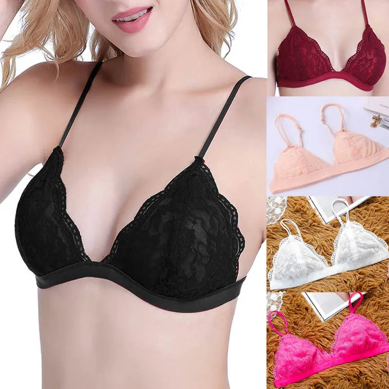 

High Quaity Lace Bralette Sexy Bras for Women Floral Wire Free Push Up Bra Half Cup Triangle Bralette Women Lingerie sujetador