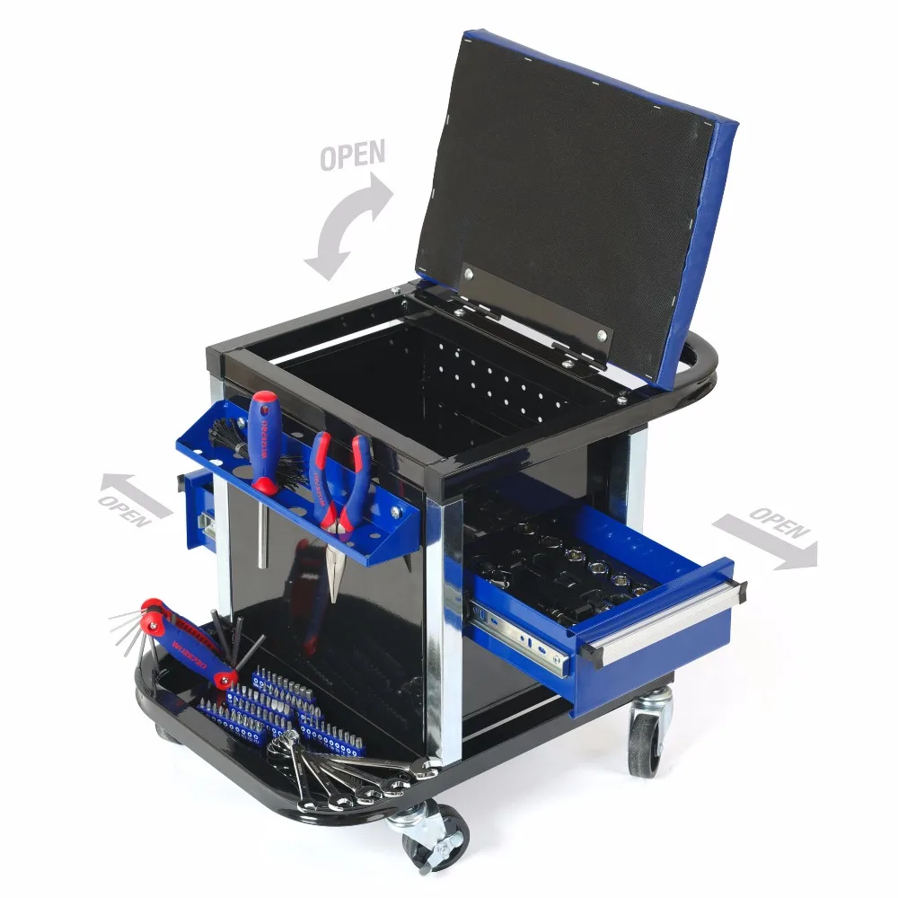 WORKPRO 135 шт. Набор инструментов подвижный верстак для сидений набор ремонта