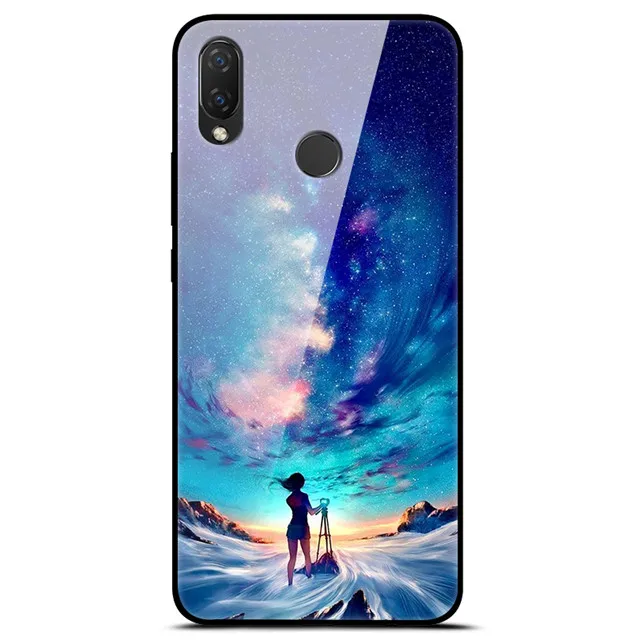 Для huawei Nova 3 чехол 6,3 ''стекло закаленное Роскошная твердая задняя крышка для huawei Nova 3 чехол для телефона NOVA3 Coque Мягкий Бампер Funda - Цвет: 37