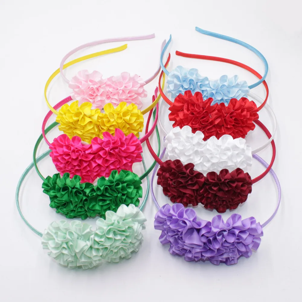 Повязка для волос с цветочным принтом женщин милый Шелковый бант ленты Детские