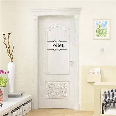 Наклейка на стену дверь слоган туалетный знак Съемная виниловая домашняя