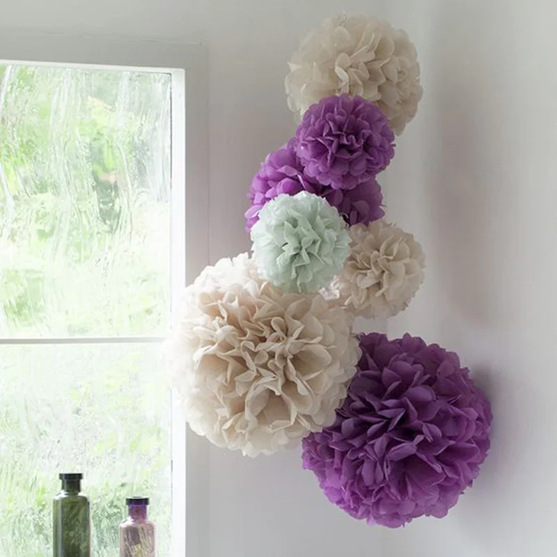 5 шт. 30 см DIY ремесло помпон ткань бумага Pom Poms цветочные шары свадьба комната для
