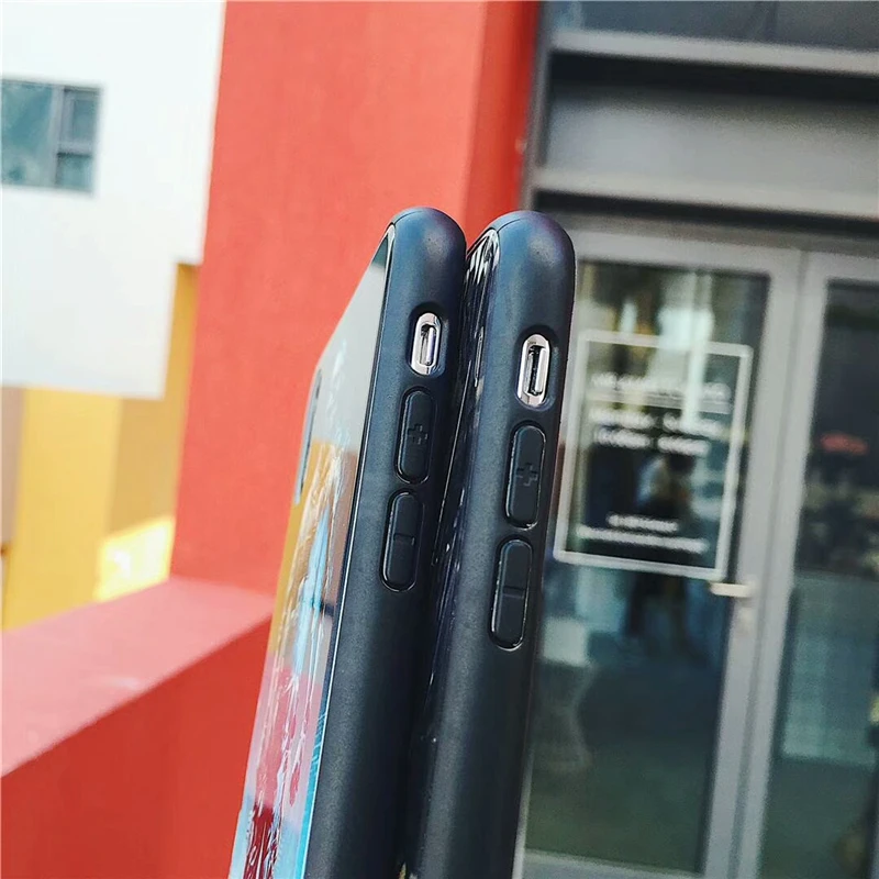 RMJ-DAN Handsome fashion Brave warrior Apply to For Apple iPhone 6 6S 7 8 Plus X Blue Glass Phone Case+TPU cellphone case |
