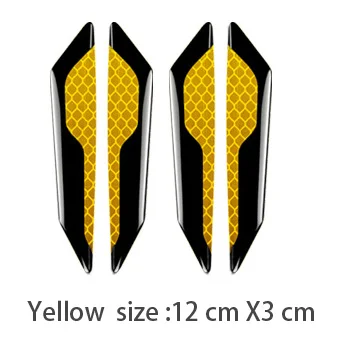 Yellow 4PCS Предупреждение льная лента, светильник, отражатель, наклейка, внешние аксессуары Предупреждение ющий знак, светоотражающая защита края двери - Цвет: Yellow 4PCS