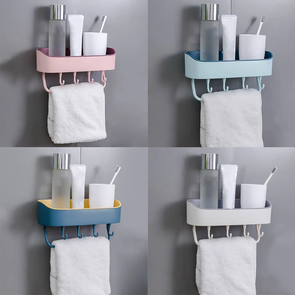 Настенная полка кухонная стойка для хранения подставка шампуня гель душа кружки