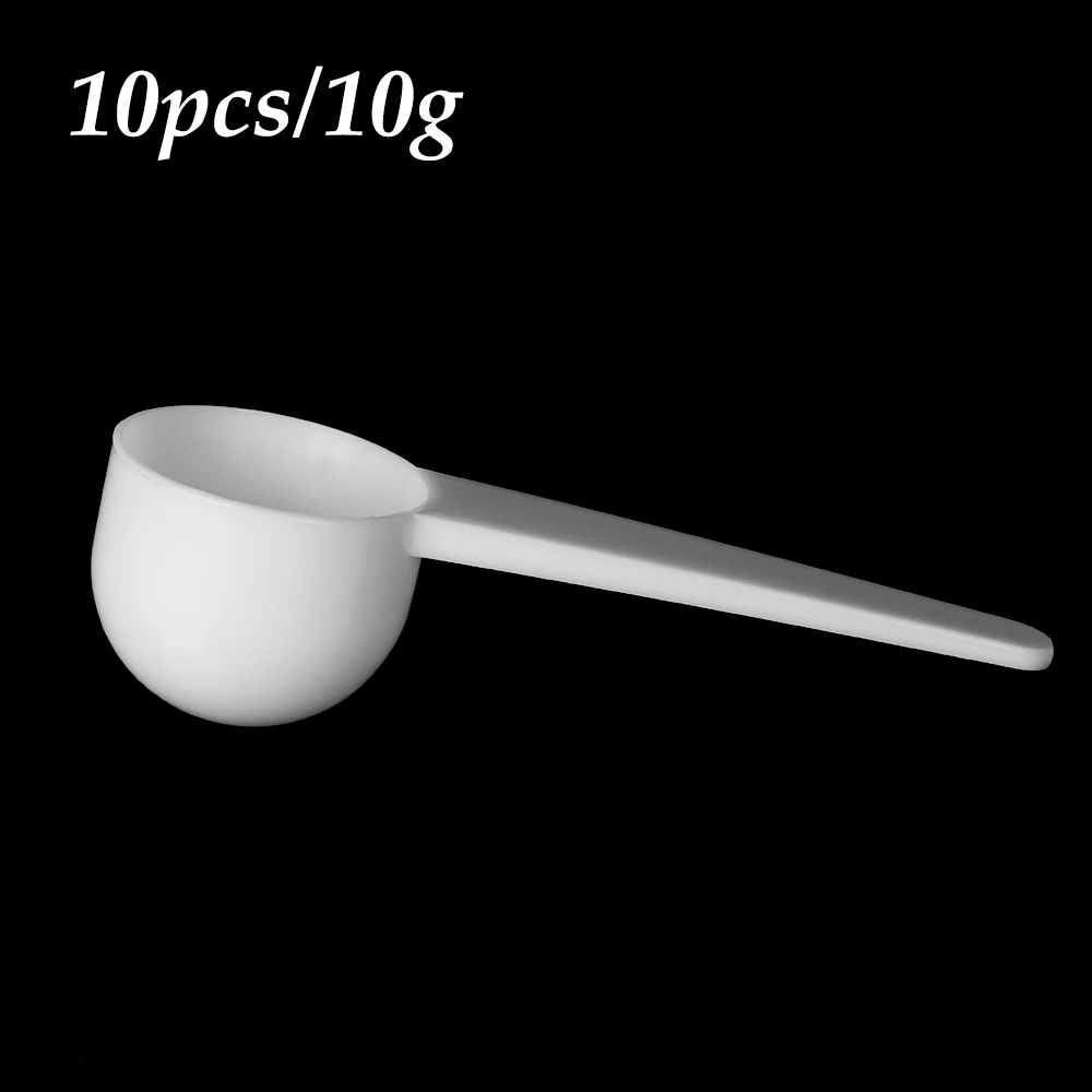 10g 10 шт. Пластиковые мерные ложки для кофе, протеина, молока, порошка, многофункциональные пластиковые Кухонные принадлежности для дома и ребенка - Цвет: 10g