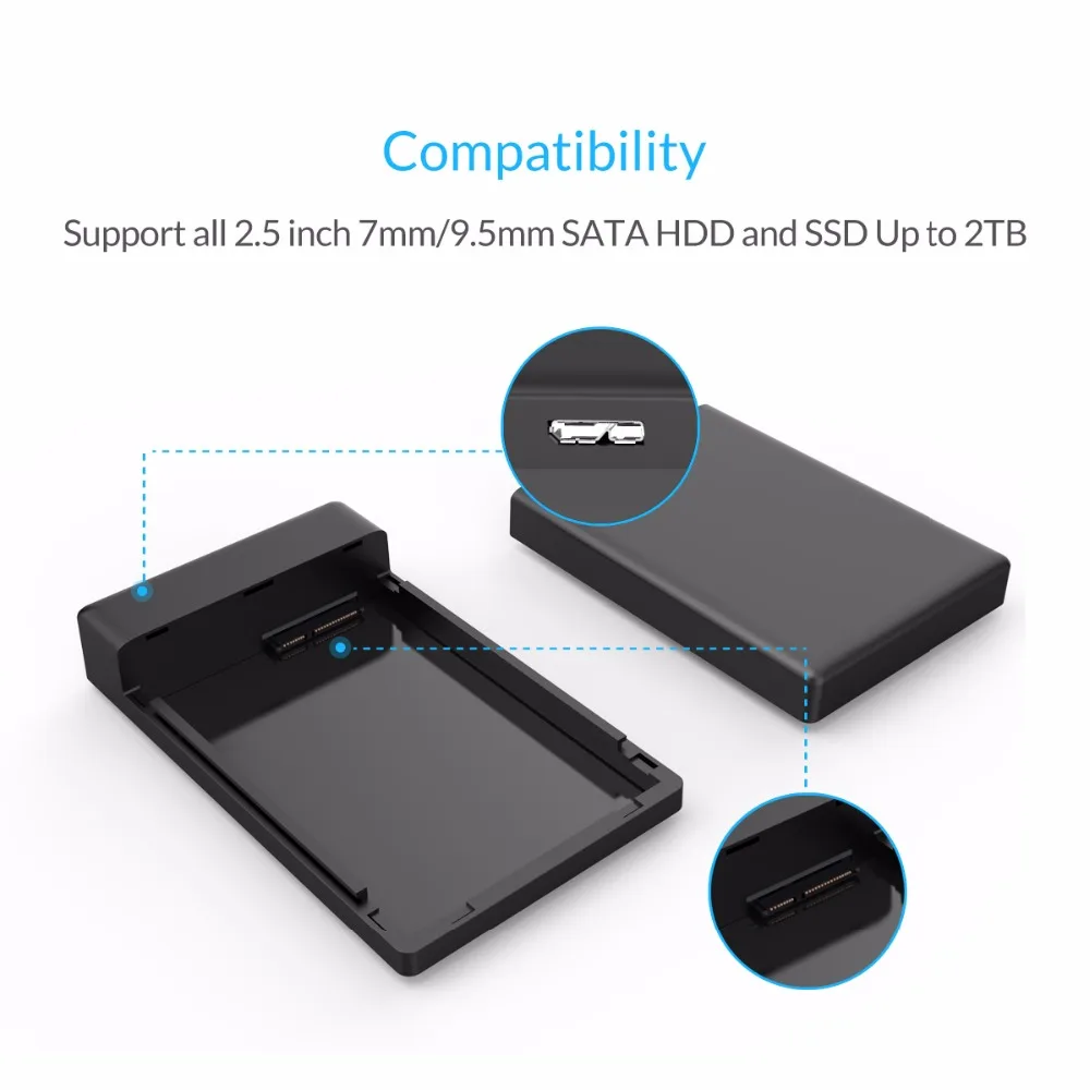ORICO 2588US3-RD 2.5 Без Инструментов Внешний Корпус SATA для USB 3.0 9.5 мм и 7 HDD SSD-Красный