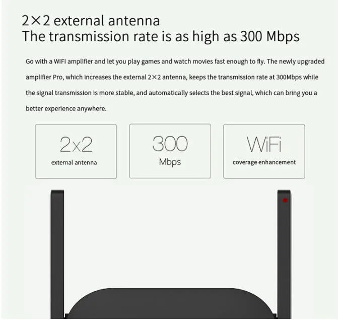 100% Оригинальный Xiaomi WiFi усилитель Pro ретранслятор Wifi сигнала беспроводной