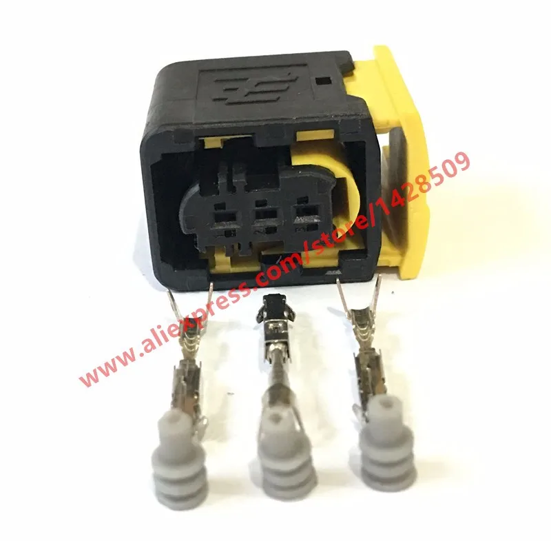 

20 Sets 3 Pin Waterproof Female Plugs Auto Car Connector For Benz BMW 1-1418448-1 With Terminals