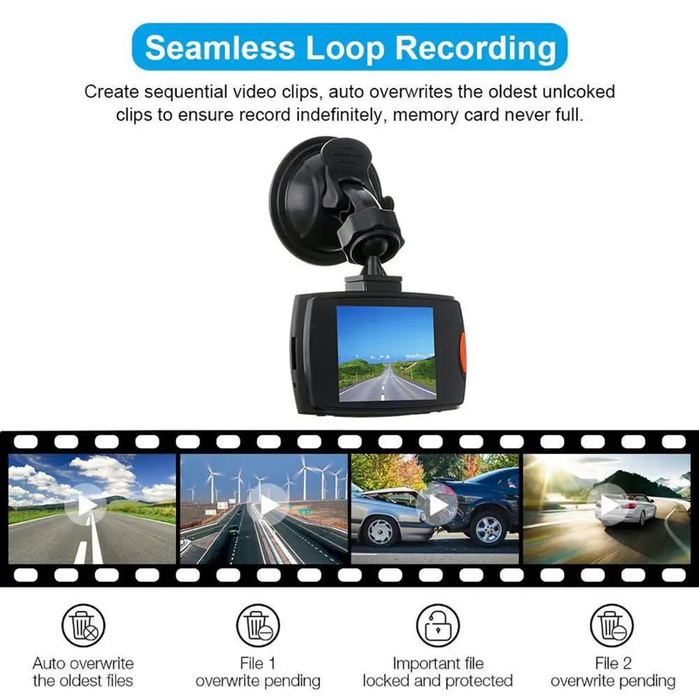 Автомобильная камера G30 2," Full HD 1080P Автомобильный видеорегистратор Dash Cam 120 градусов широкий угол обнаружения движения ночное видение g-сенсор