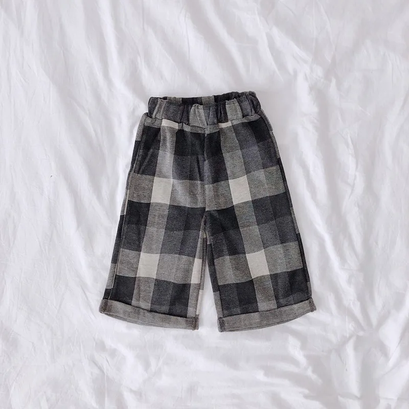 Осень корейский стиль 2018 детские свободные широкие штаны в горошек модные