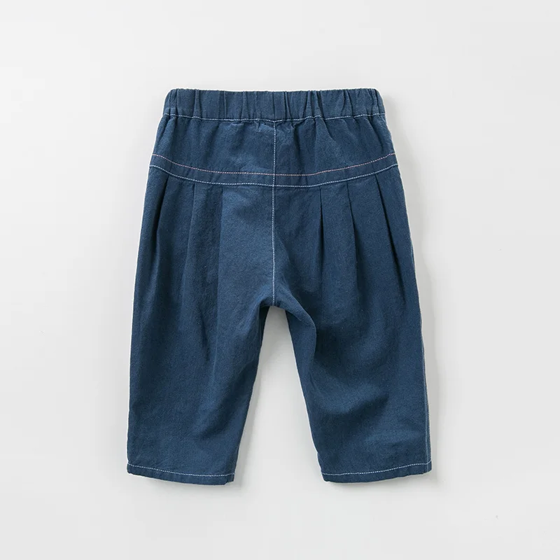 DBK9796 dave bella/летние детские повседневные штаны для девочек однотонные модные синие