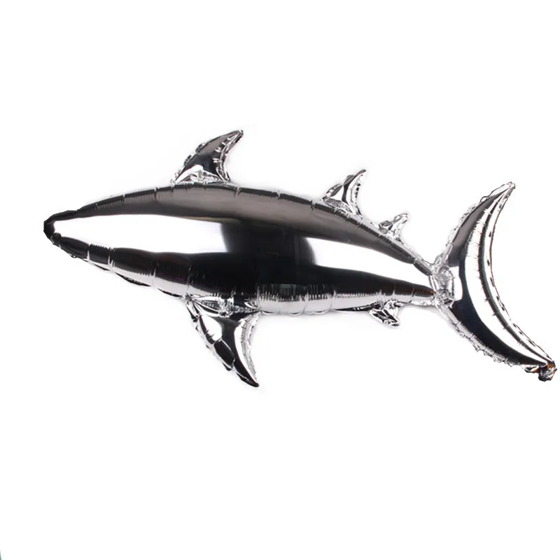 silver shark Мультяшный воздушный шар из фольги в виде животного, панды, лисы, слона, бабочки, динозавра, гелиевые шары для детей, украшения для дня рождения, подарок - Цвет: silver shark