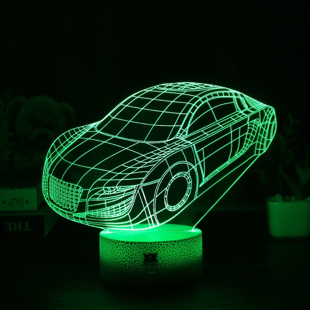 Хуэй Юань 2018 новый автомобиль 3D лампа USB светодиодный 7 цветов украшения дома