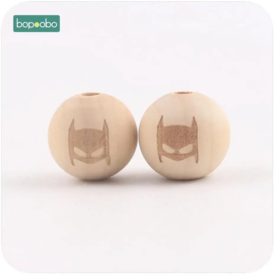 batman Bopoobo 10 шт. деревянные игрушки печать бусины DIY аксессуары для ожерелья декоративные Фитинги Аксессуары для прорезывания зубов детский Прорезыватель 20 мм - Цвет: batman