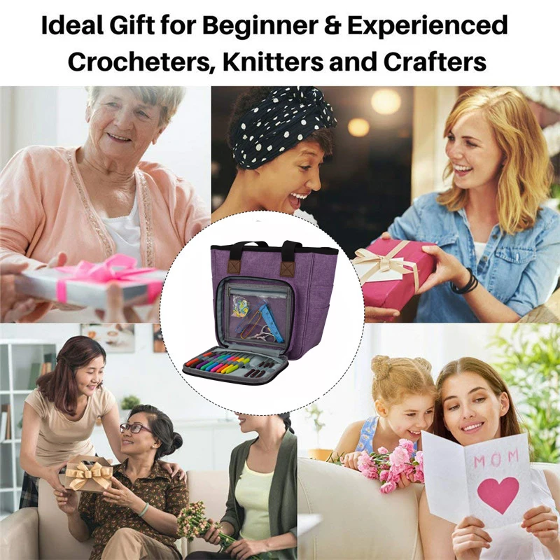 Бытовая DIY вязаная сумка с короткими ручками Сумка для хранения пряжи вязания