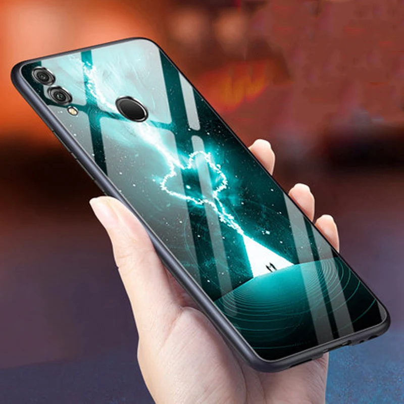 

Coque For Huawei Nova 3 PAR-AL00 case tempered glass + soft edge cover 6.3'' For Huawei Nova3 glass case huaweinova3 cases shell