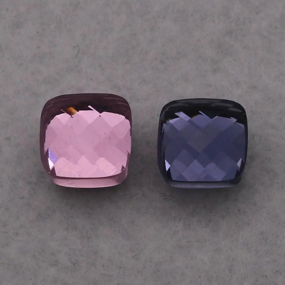 Pink Purple JSBAO 7 сочетание двойное красивое стекло модное кольцо женское Золото Нержавеющая сталь Розовое Фиолетовое Стекло кольцо для женщин ювелирные изделия - Цвет основного камня: Pink Purple