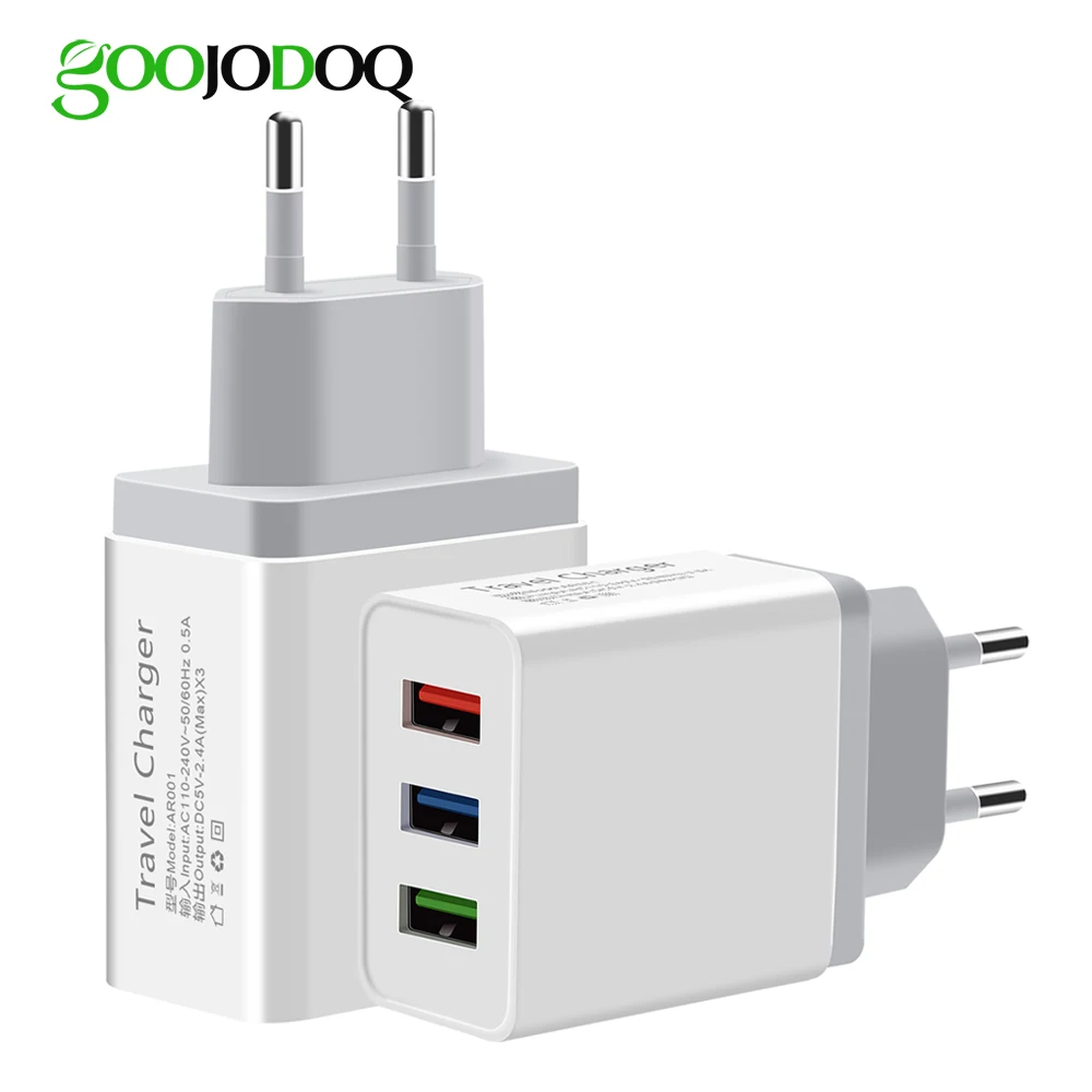 Быстрый Настенный Зарядное устройство 3 Порты и разъёмы USB дорожный сотовый