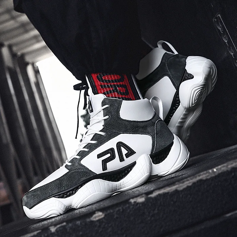 Новинка мужские высокие кроссовки на шнуровке повседневная обувь платформе